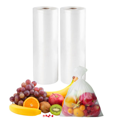 12" x 16" Clear Plastic Produce Bag on a Roll, Food Storage Bag for Vegetables, Bread, Fruits and Meat, Easy To Tear, Continuous - 350 Bags/Roll - [2 Rolls]