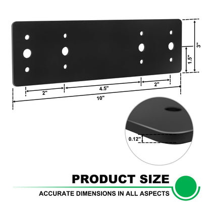 Andorm 2pcs 3x10 Straight Steel Flat Mending Plate with Holes, Truss Plate, Reinforcement Metal Mounting Plate, Joining Bracket, I Plate Powder Coated for Framing Pergolas, I-Truss Connections Black