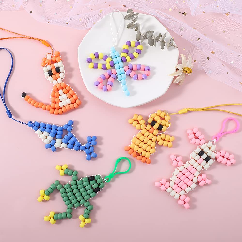 2600+pcs Pony Beads Kit Opaque Matte Rainbow Plastic Craft Multicolor Pony Beads in 18 Colors with Elastic String and Storage Box for Hair Braiding DIY Bracelet Necklace Key Chain and Jewelry Making