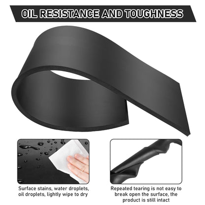 RHBLME 3 Pack Rubber Strips, 1/16" Thick x 2" Wide x 10' Long Rubber Roll, Neoprene Rubber Sheet for Anti-Vibration, Anti-Slip Pads, Seals, Crafts, Flooring, Gaskets DIY, and More