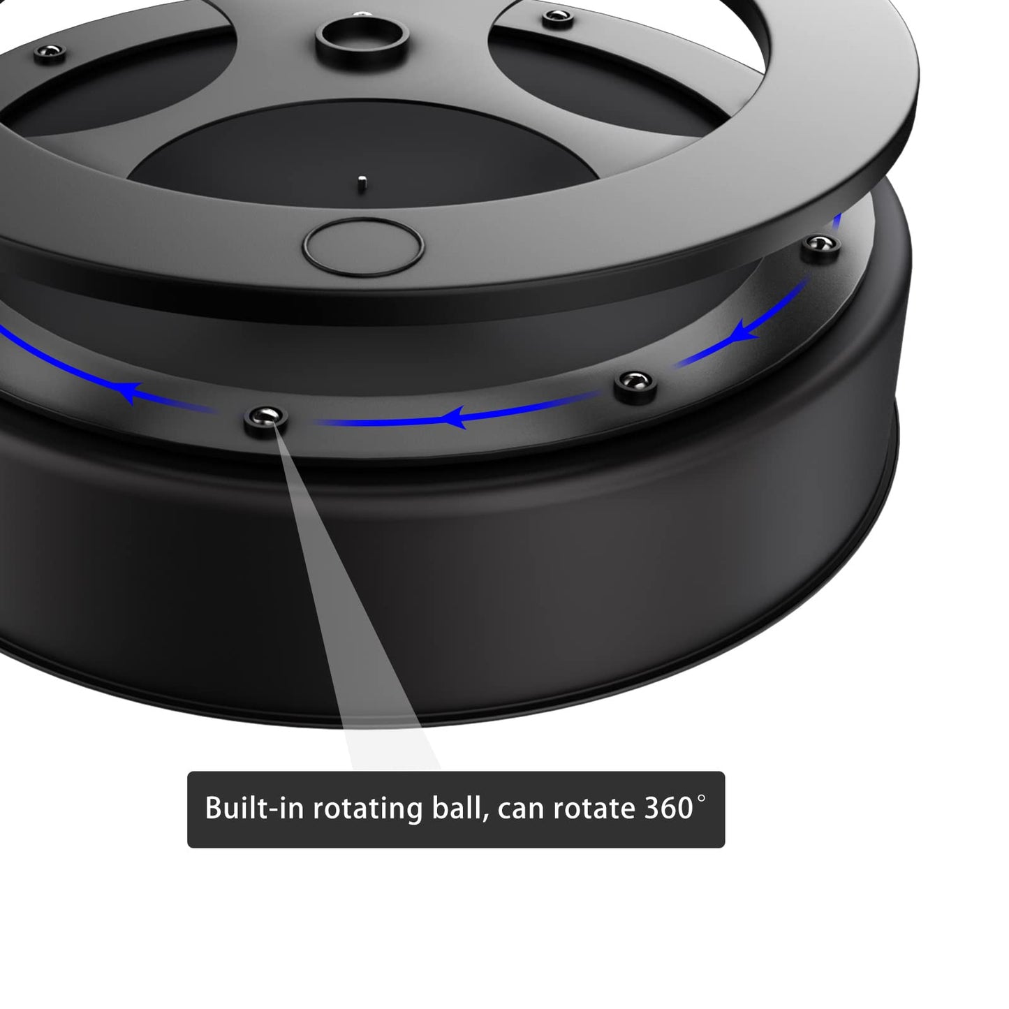 WUIVIUT Steel Lazy Susan Cabinet Organizer, Rotating Kitchen Countertop Spice Rack Organizer for Cupboard Fridge Pantry Bathroom Black