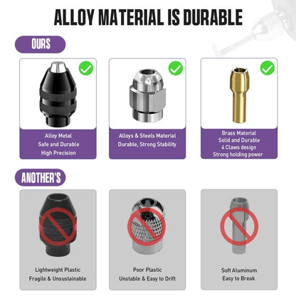 Drill Chuck Collet Set, Brass Collet Set,Collet Nut Kit,0.8-3.2mm Replacement 4486 Drill Keyless Chuck Collet Kit, Quick Change Rotary Drill Nut Tool Set