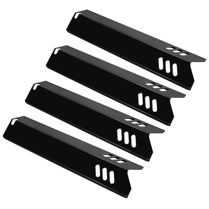 Unicook 4 Pack BBQ Burner Covers Replacement Parts, Heavy Duty Porcelain BBQ Heat Shields, Grill Heat Shield for Outdoor Grill, 15 x 3 13/16 Inch