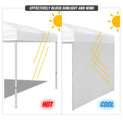 REDCAMP Instant Canopy Sidewall for 10x10ft Pop Up Canopy, 1 Pack Sunwall Only, White/Silver (1 Sidewall Only, Canopy Tent NOT Included)