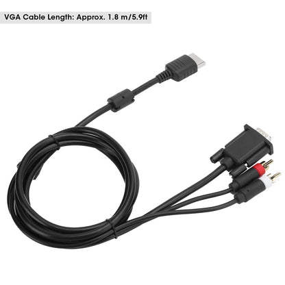 VGA High Definition Cable with Adapter Audio Conversion Cable for Dreamcast DC,VGA Cable with Audio Converter,Adopt High Shielding Fidelity Design,Strong Antiinterference.