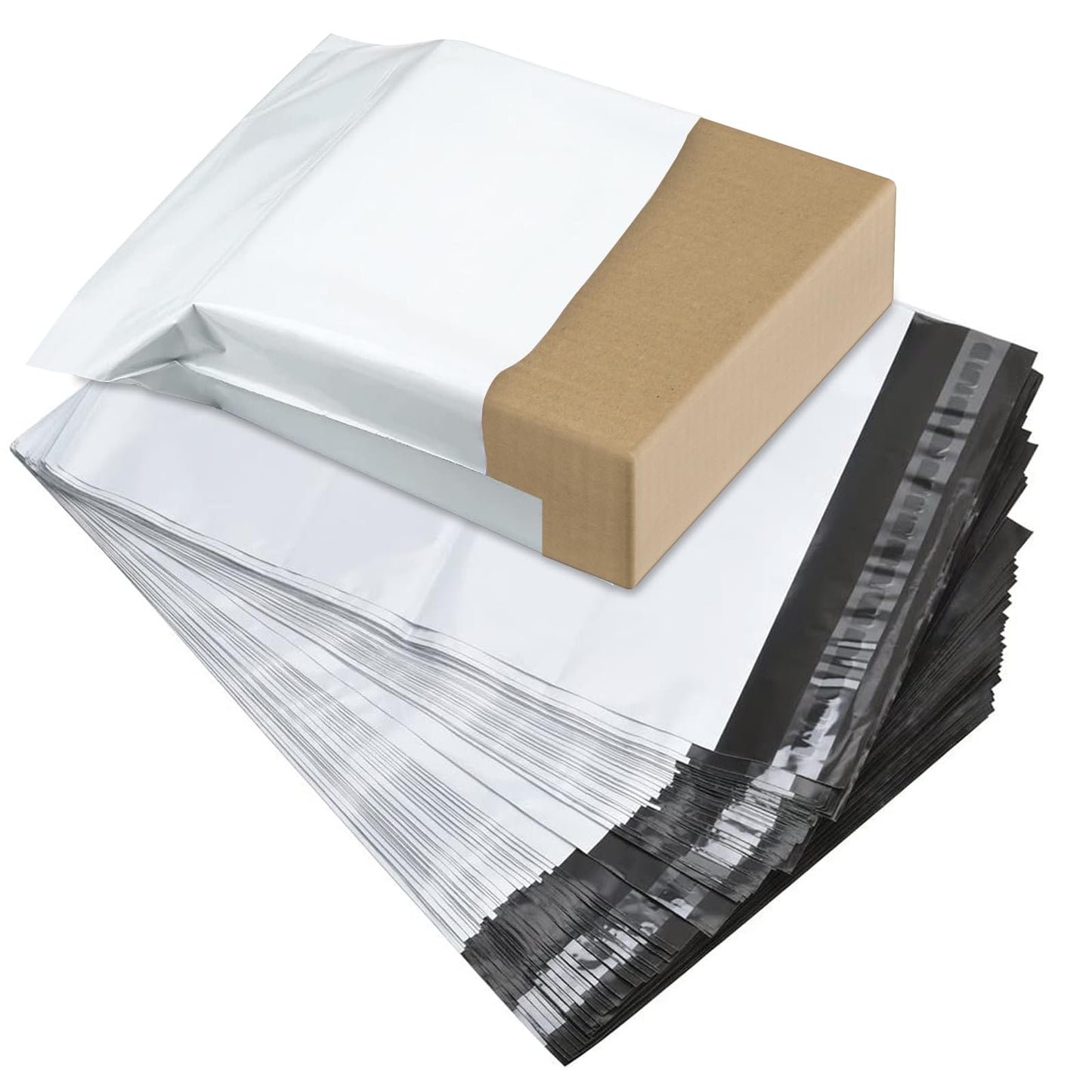Poly Mailers 14.5x19 Inch, Self-Seal Shipping Bags for Small Business, 100 Pack Poly Mailers Shipping Envelopes Bags with Waterproof and Tear-Resistant, White