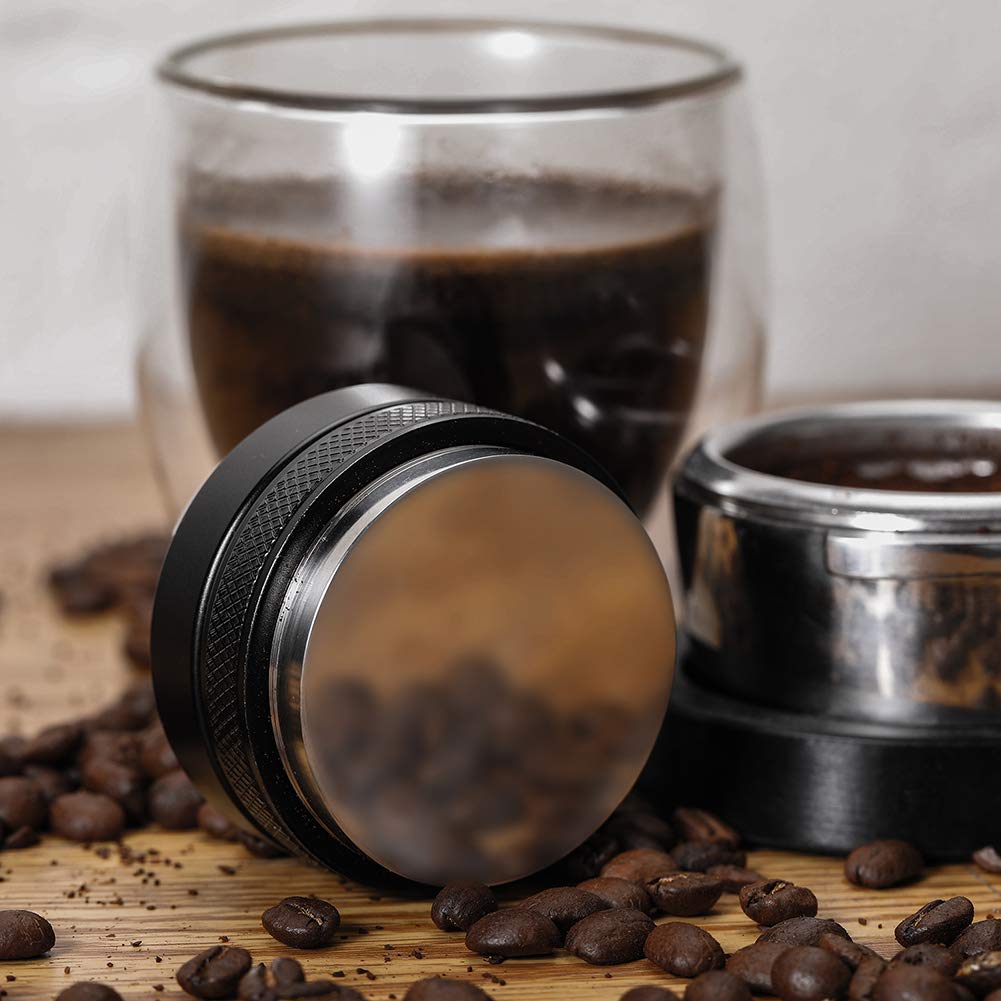51mm Espresso Tamper and Distributor, MATOW Dual Head Coffee Leveler Compatible with Delonghi 51mm Portafilter, Adjustable Depth-Professional Espresso Hand Tampers