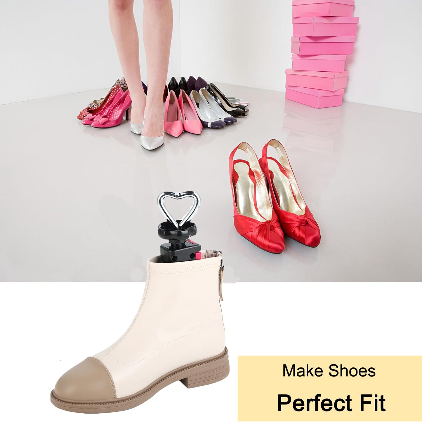 Tigcent Shoe Stretcher Women Men, Adjustable Shoe Tree, Plastic, Unisex Adult, Shoe-Tree, Shoe Stretcher, Women Size 6-11, Men's 5-9.5