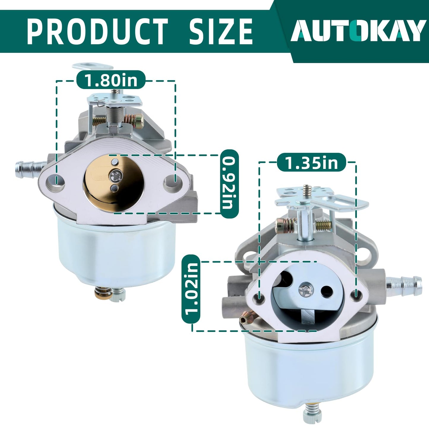 AUTOKAY 632334A Carburetor for Tecumseh HM80 HM100 Engines Replaces 632334 632370A 632110 632111 632536