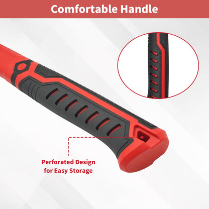 HOUSERAN Ball Peen Hammer 1.1kg, Big Ball Pein Hammer with Non-Slip Rubber Grip, Metal Hammer for Metal Work, Rounding, Mechanics