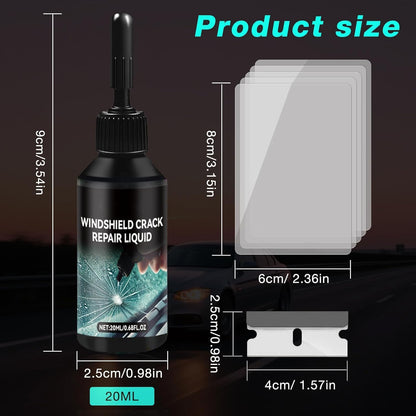 2026 Upgrade, Windshield Crack Repair Kit，Windshield Repair Kit, Premium Quick Fix Windshield & Glass Repair Tools for Chips and Cracks(2PCS)