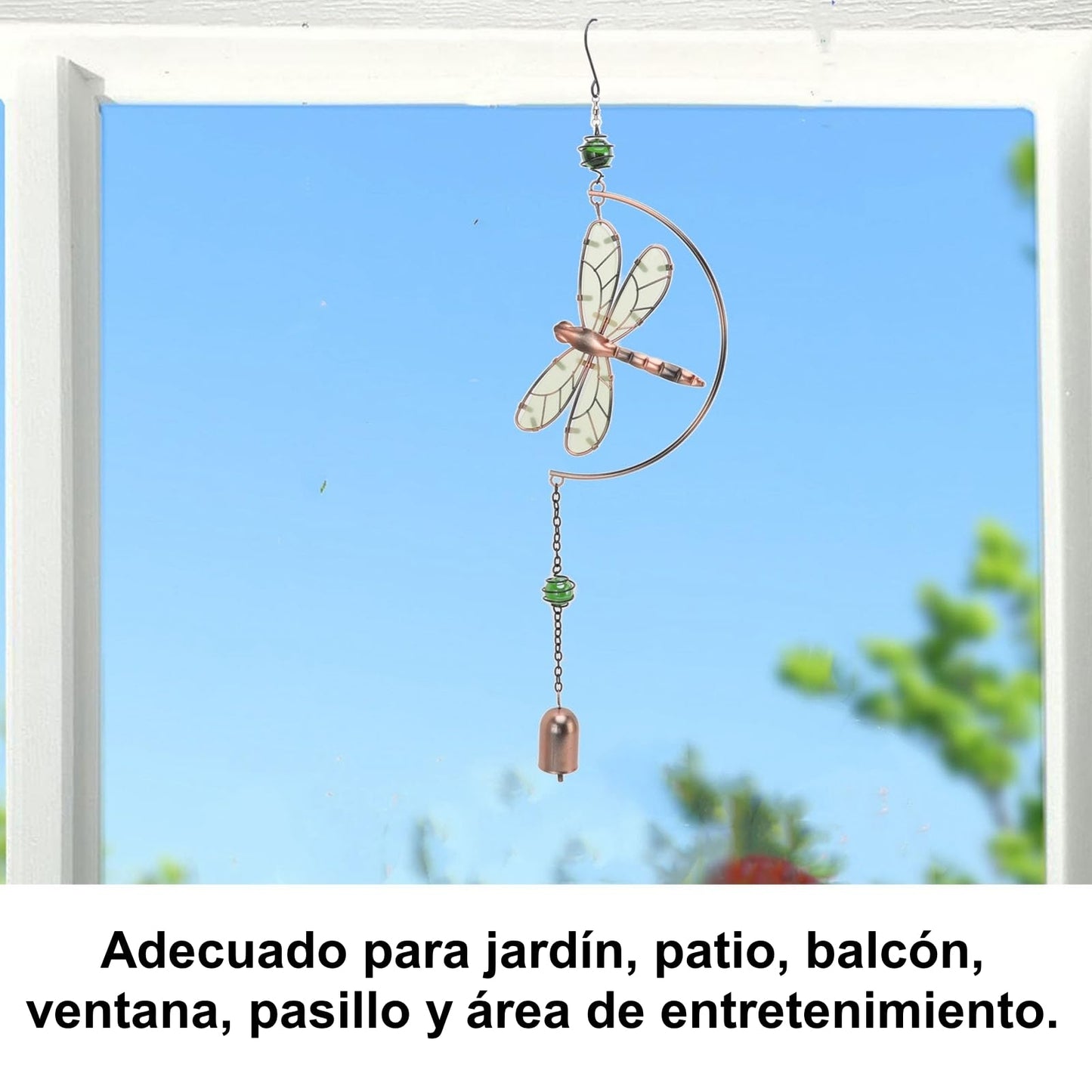 CHICIRIS Dragonfly Wind Chimes Decor, Dragonfly Wind Chimes, Waterproof Beautiful Melody Iron Hanging Ornaments for Home Decoration