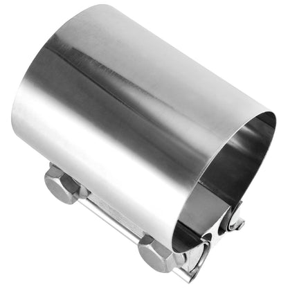 4 PCS 2.5 Inch Butt Joint Exhaust Band Clamp Sleeve, 2 1/2 Inch Stainless Steel Exhaust Clamp for Exhausts, Mufflers, Downpipes