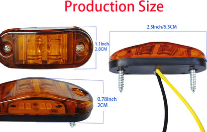 10pcs Amber 2.5 inch Oval 4 SMD Trailer Side Marker Led Lights Truck clearance lights Trailer Lights Indicator Waterproof