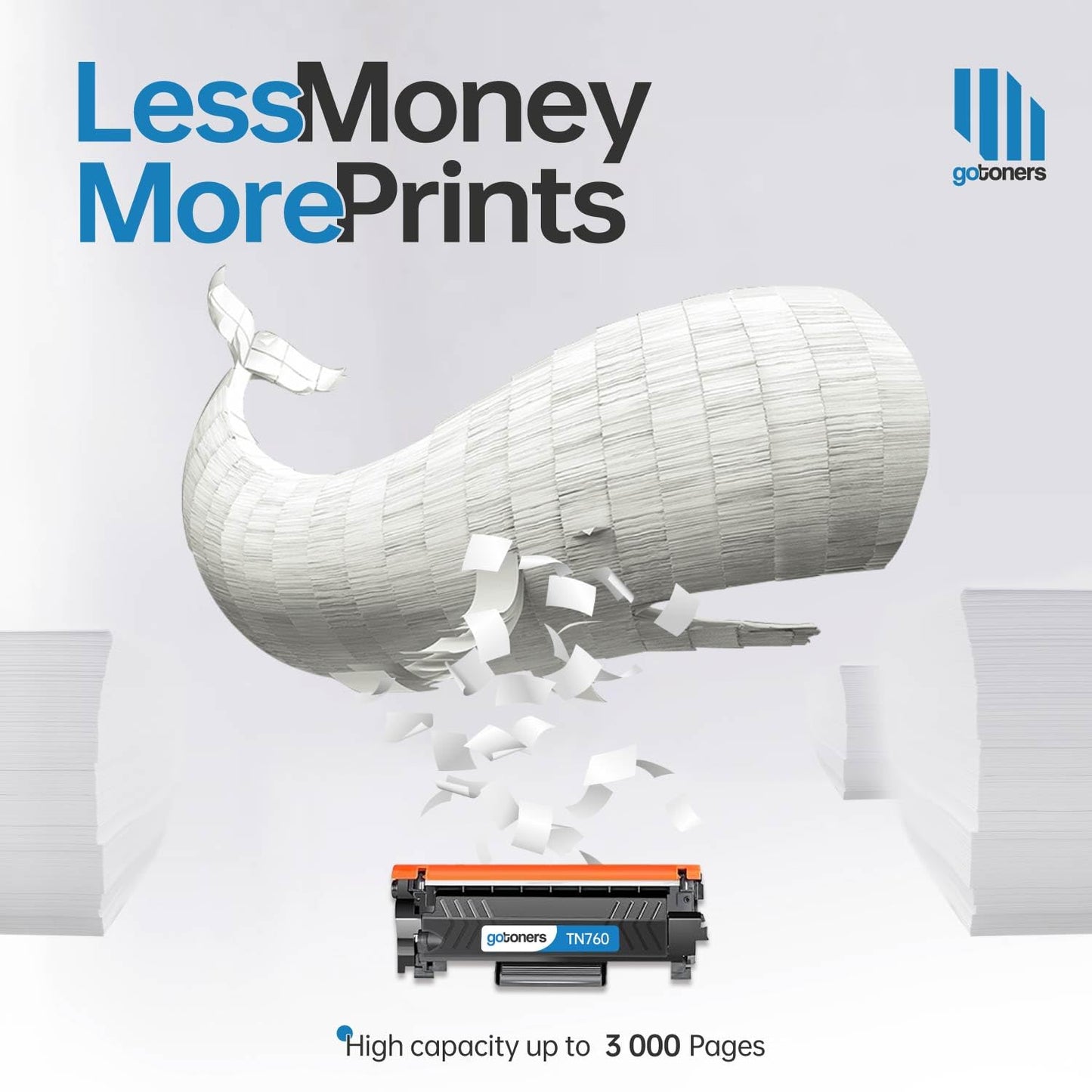 Gotoners TN760 Toner Cartridge for Brother TN-760 TN730 TN-730 Compatible for Brother DCP-L2550DW HL-L2390DW MFC-L2730DW MFC-L2750DW HL-L2370DW Printer (with Chip, 2 Black)