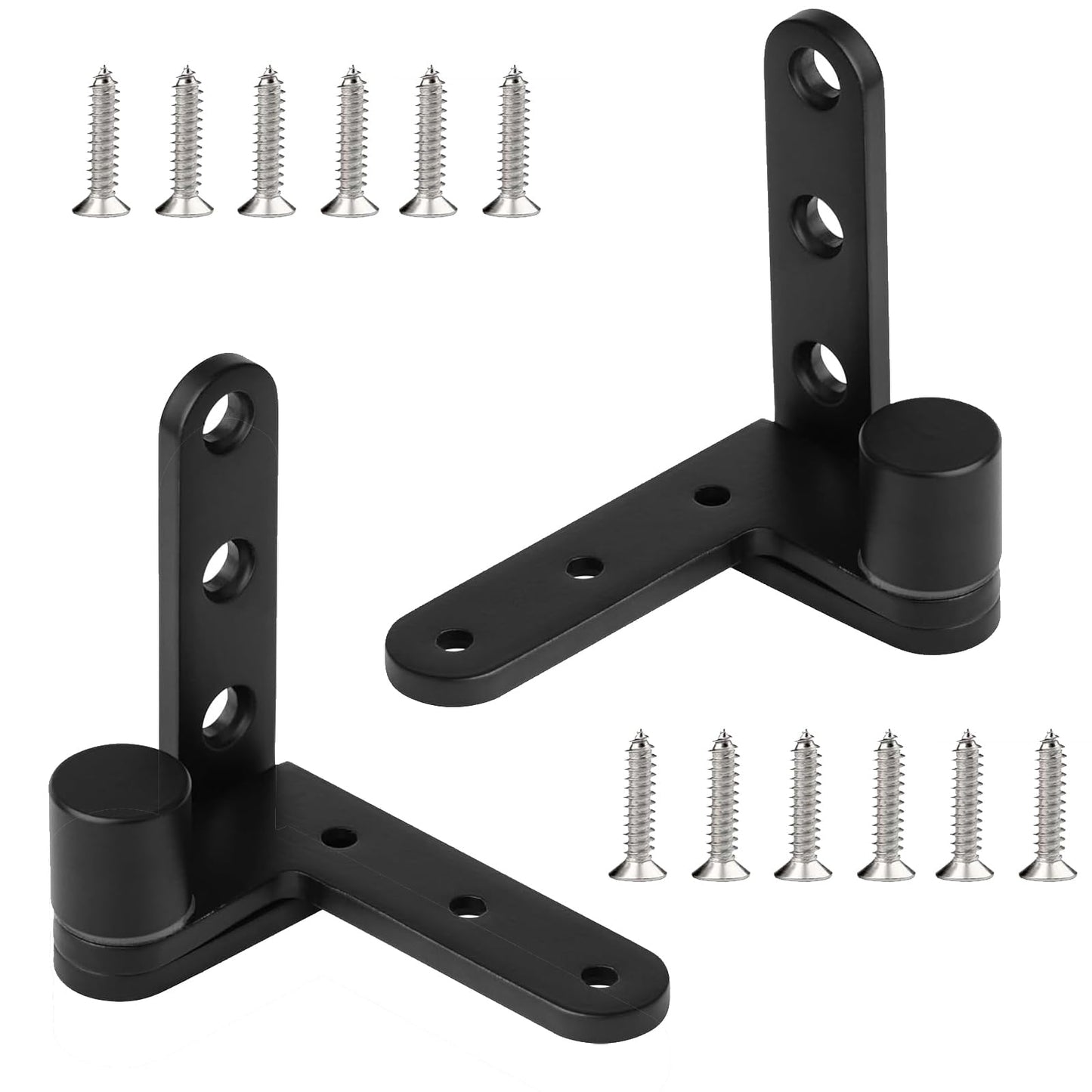 Black Pivot Hinge,Pivot Hinge Heavy Duty. Max Load 132lb/Pair Solid Stainless Steel,Fence gate Hinges,Yard Door Hinges，Used for railings and Wooden Doors（270 Degree Hinge Contains Screws）