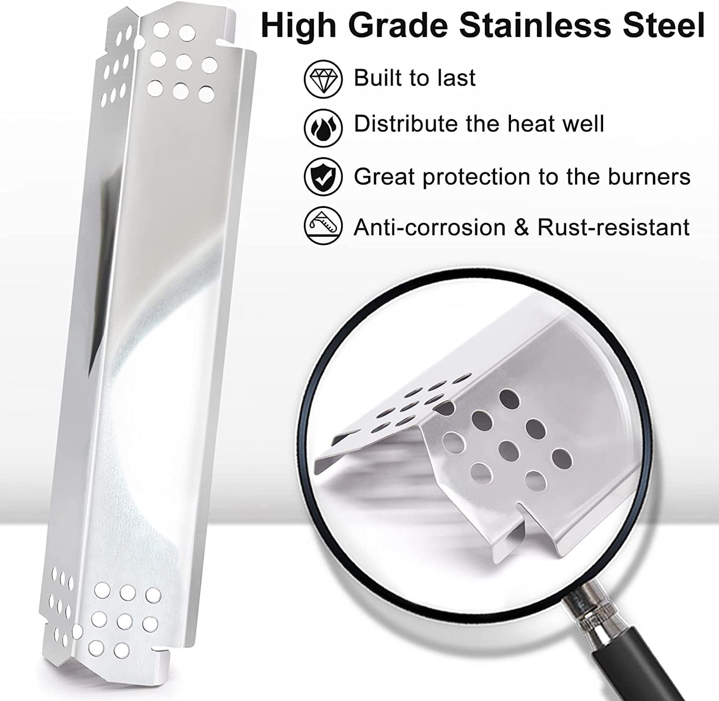 Replacement Parts for Nexgrill 5 Burner 720-0888, 720-0888N, Nexgrill 720-0830H, Members Mark 720-0882D, Stainless Steel Grill Heat Tent, Flame Tamer, Burner Cover for Nexgrill 720-0888 Grill