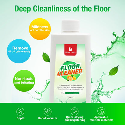 Robot Vacuum Floor Cleaning Concentrate for Mops - Compatible with Roborock, Tineco, iFloor, Etc. - Hardwood & Multi-Surface - Non-Toxic, Residue-Free (LEMON,16.9FL OZ,500ML)