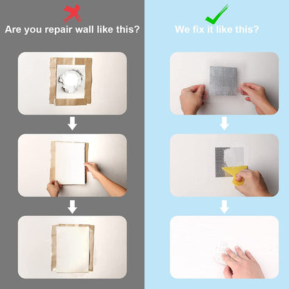Deuvuo 19 Pcs Drywall Repair Kit - 4 Patch Sizes (2/4/6/8 Inch) With Scraper, Sandpaper for Damaged Ceiling - Say Goodbye to Unsightly Holes