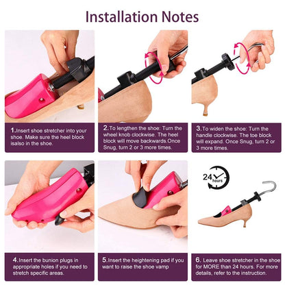 Eachway Pair of Professional 2-Way Premium Shoe Stretcher Tough Plastic Shoe Trees,Adjustable Length & Width Durable Shoe Shaper for Men and Women