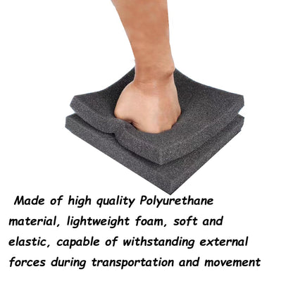 Aisetmoon 12Pcs Polyurethane Foam Sheet 12 x 12 x 0.6 Inch Cuttable High Density Cushioning Inserts, Polyurethane Foam Packing for Packing and Crafts, Transport, Tool Case Cushioning