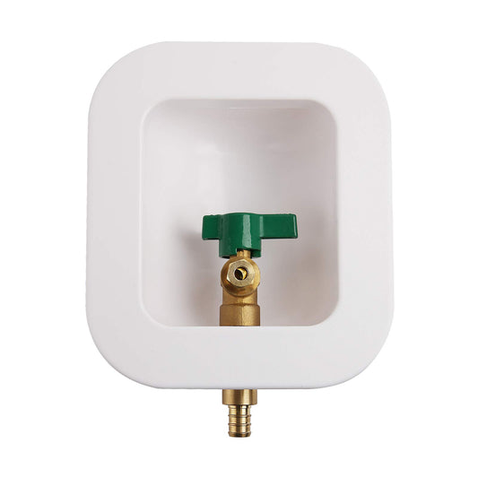 Solimeta Ice Maker Outlet Box Without Water Hammer Arrestor，PEX Connection, 1/4-Turn Ball Valve
