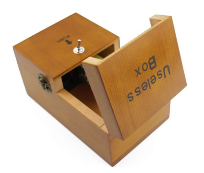 Willcomes Wooden Turns Itself Off Useless Box Leave Me Alone Box Perpetual Machine for Geek Gifts or Desk Toys
