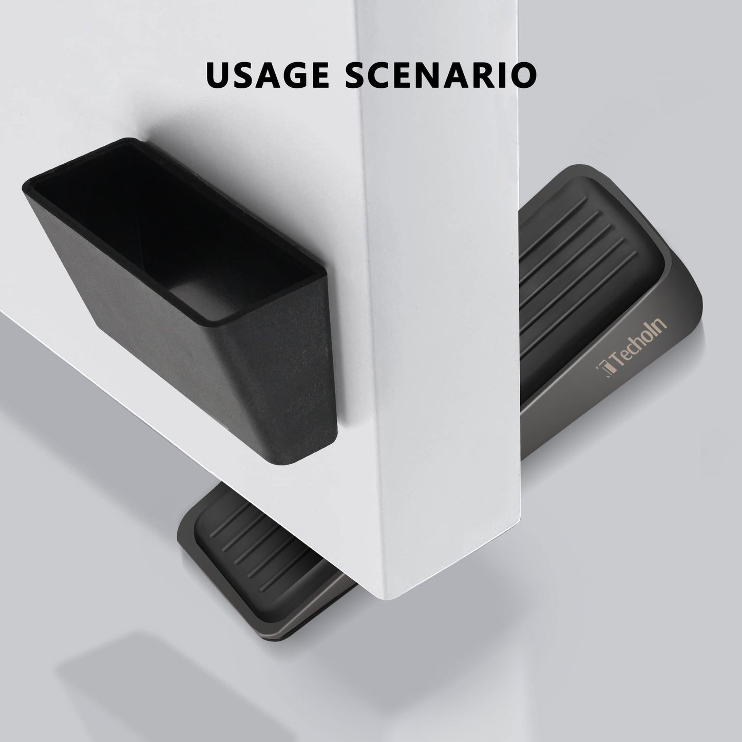 Techoln Door Stoppers, Heavy Duty Door Stop Wedge, Metal Doorstops for All Floor Surfaces (2, Frosted Black)