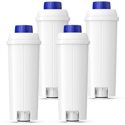 DLSC002 Water Filter Replacement Compatible With Delonghi Coffee Machine Filter Activated Carbon Softener For De'longhi Magnifica evo, Dinamica, Eletta, ECAM, ESAM, ETAM, Bco410/420, Ec680/800, 4 Pack