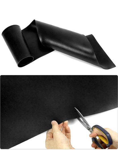 QWORK Rubber Sheet Roll, Solid Rubber Gasket Strip, 48" Long x 12" Wide x 1/8" Thick, for Sealing, Bumpers, Weather Stripping, DIY Gaskets, Crafts, Flooring, Supports