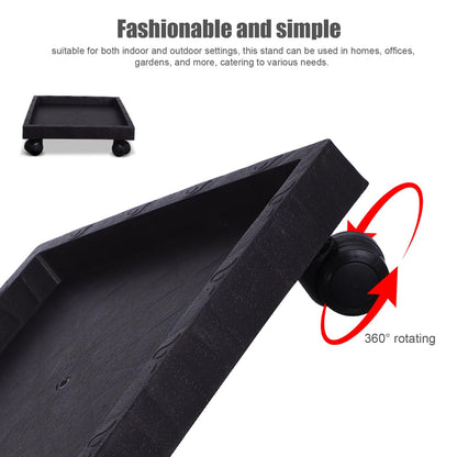 Toddmomy Square Plant Caddy with Wheels 11.41 Inch Thickened Plastic Flower Pot Tray Holder for Indoor Outdoor Garden Patio Balcony Clean Water Soil