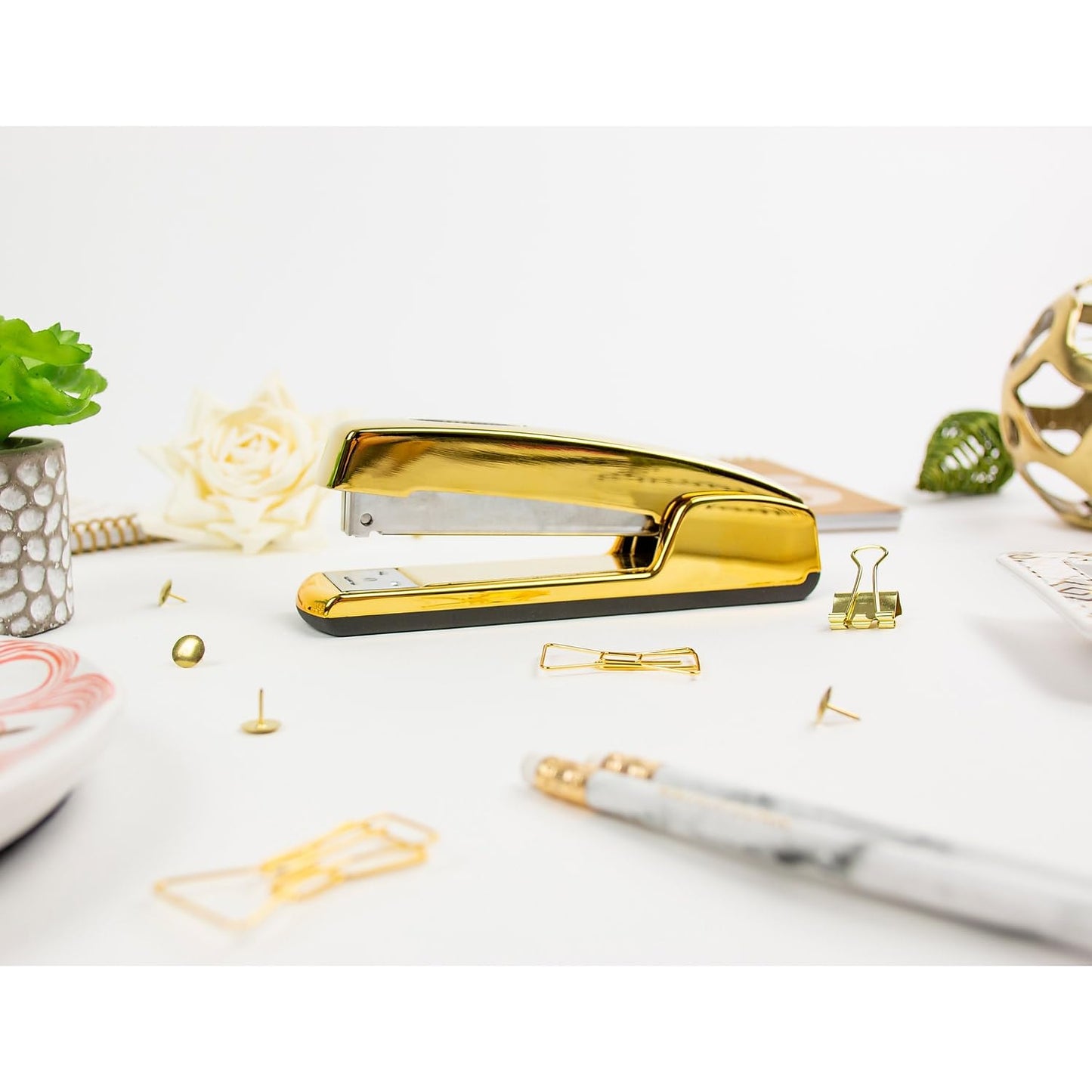 Bostitch Metallic Gold Stapler, All-Metal, 20 Sheets