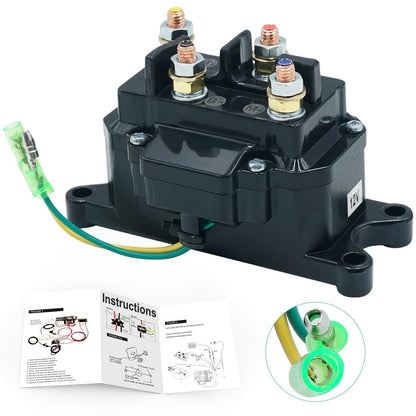 Triumilynn 12V 250A Winch Solenoid Relay Contactor for ATV UTV Boat Vehicle Industry Winch 1500-5000lbs, Replace 63070 62135 74900 70715 2875714
