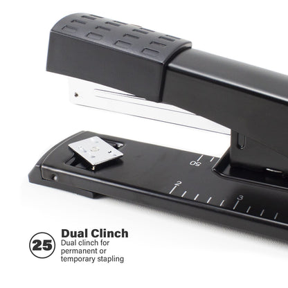 Deli Long Reach Stapler, Booklet Stapler with Jam Resistant, 25 Sheet Capacity, Long Arm Standard Stapler for Booklet, Book Binding, Art Journaling, Black, Gifts