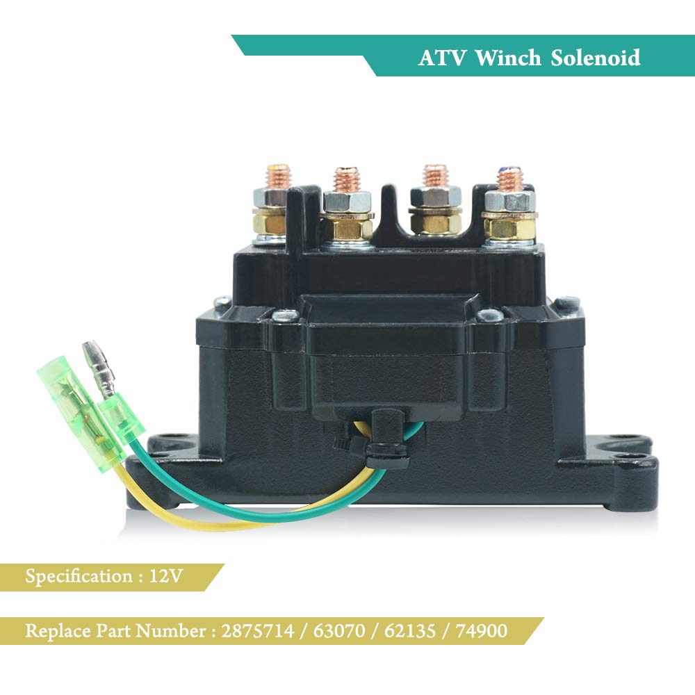 Triumilynn 12V 250A Winch Solenoid Relay Contactor for ATV UTV Boat Vehicle Industry Winch 1500-5000lbs, Replace 63070 62135 74900 70715 2875714