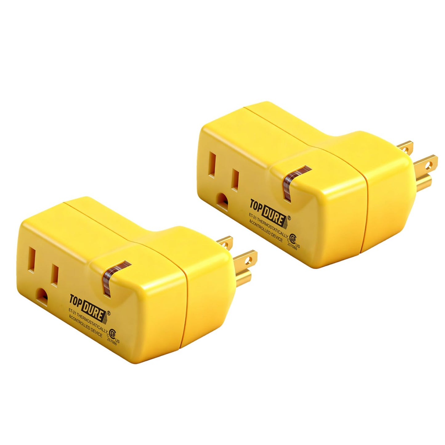 TOPDURE Automatic Thermostatic Plug, Suitable for Heating Tapes, Greenhouses, Well House Heaters, 38℉ Auto On/50℉ Auto Off, 2pcs