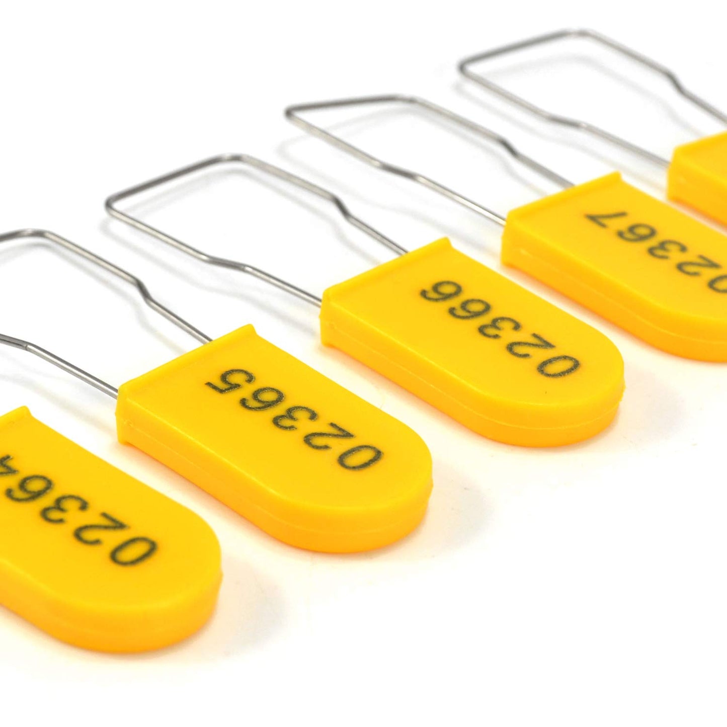 100 PCS Plastic Wire Padlocks, Numbered Plastic Padlocks Security Seals Electric Meter Seal Disposable Anti-Tamper Locks, Yellow
