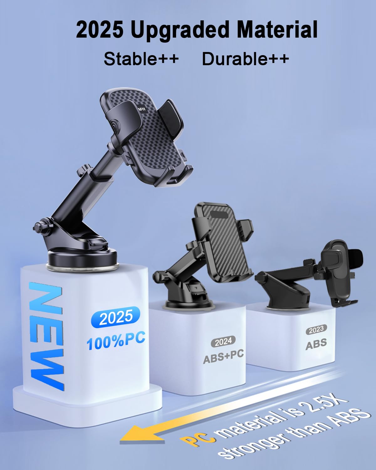 [Ultra-Stable] Car Phone Holder【2026 Strongest Suction & Hook】Cell Phone Mount for Dashboard Windshield Vent,Mobile Stand Base Truck Cradle for iPhone 17 Pro Max 16 15 14 13 12 Samsung S25 S24 Android