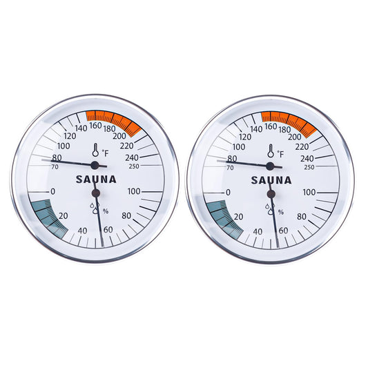 2pcs Sauna Thermometer, 2 in 1 Thermometer Fahrenheit and Hygrometer Hanging Temperature Gauge Sauna Room Accessories for Indoor Humidity Temperature Infrared Monitor