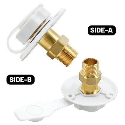 VIKKSAER RV Brass Water Inlet Connection Kit, 1/2" NPT Male with Check Valve, City Water Connection Inlet for RV Camper Motorhome Trailer Marine (6 Pieces)