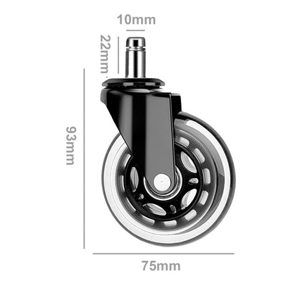 YIUBCZOQI Office Chair Wheels Casters Set of 5 - Heavy Duty Silent Rollers for Hardwood Floors & Carpet, 10x22mm FIT 1KEA,Non-Marring Black Chair Casters with Dual-Bearing Design