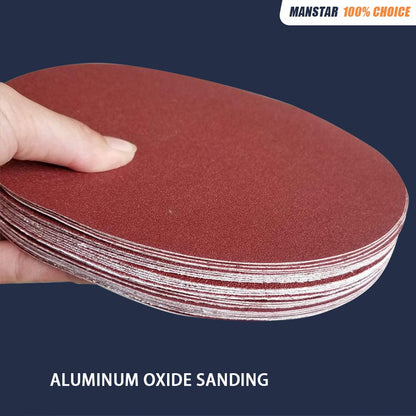 30 PCS 8-Inch Assorted PSA Aluminum Oxide Sanding Disc,NO-Hole Self Stick