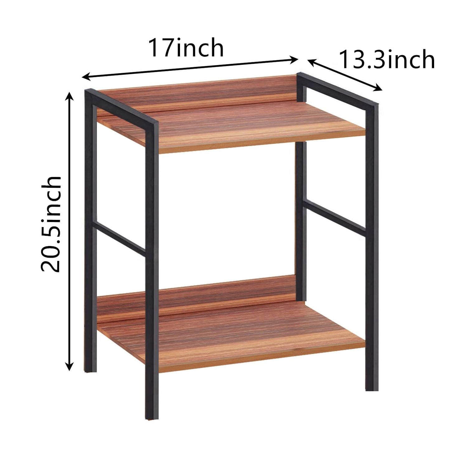 Side Table, Small End Table 17 inch, Narrow Nightstand Bedside Table for Bedroom, Sofa Entryway Table for Livingroom, Outdoor Coffee Table, Rustic Brown