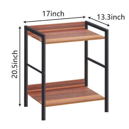Side Table, Small End Table 17 inch, Narrow Nightstand Bedside Table for Bedroom, Sofa Entryway Table for Livingroom, Outdoor Coffee Table, Rustic Brown