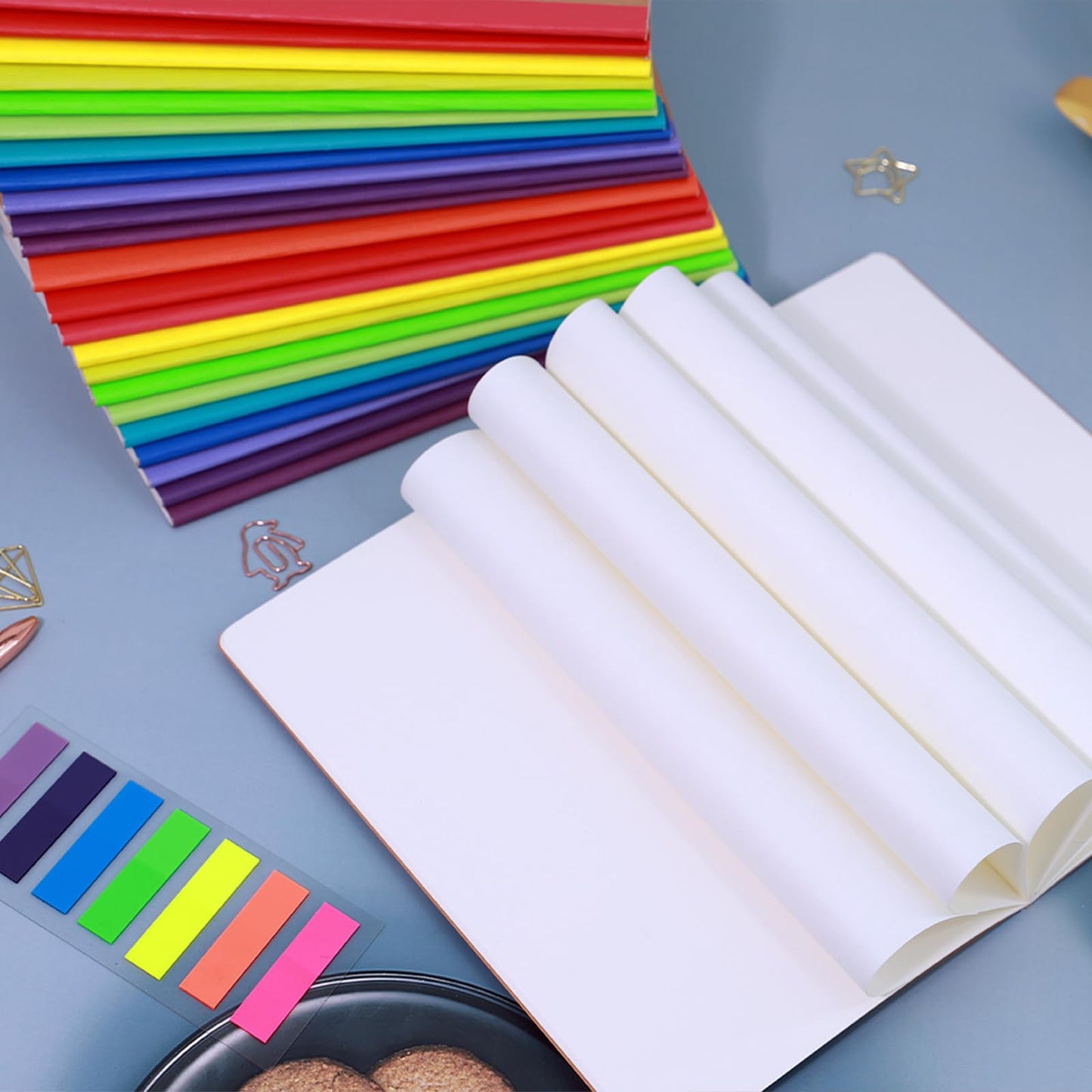 12 Pack Kraft Notebooks, Journals in Bulk for Writing, Blank Paper Sketchbooks, 60 Pages Notebook, 8.3x5.5 Inch, A5 Size, Travel Journal Set, for Gifts, Students and Office Supplies