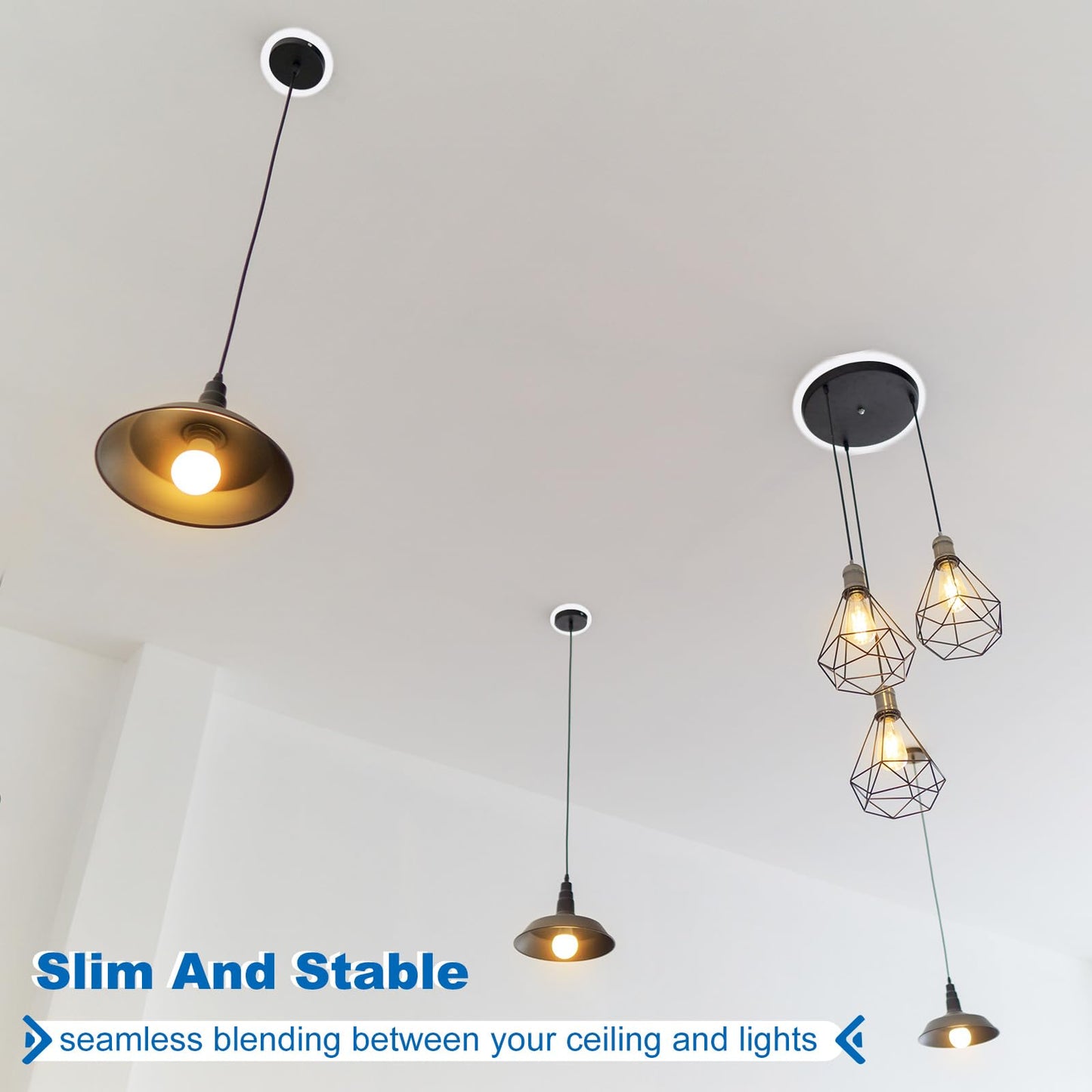 PATIKIL 5" ID 7.48" OD Goof Rings for Recessed Light, 2 Pack Matte White Goof Metal Trim Ring Lighting Fixture for Ceiling Wall Recessed Can Downlights