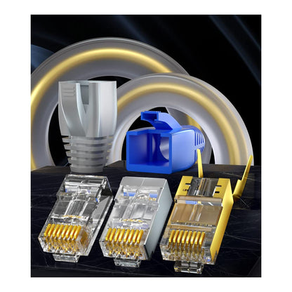 50 Pcs Cat6 Cat6A Cat7 Strain Relief Boot, RJ45 Plug Connector Cover Modular Network Plug Connector Cap Cable Connector Boots, Blue