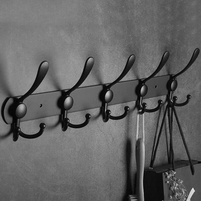 Wall Mounted Coat Hat Rack,Wall-Mounted Hooks (Black 2pcs)