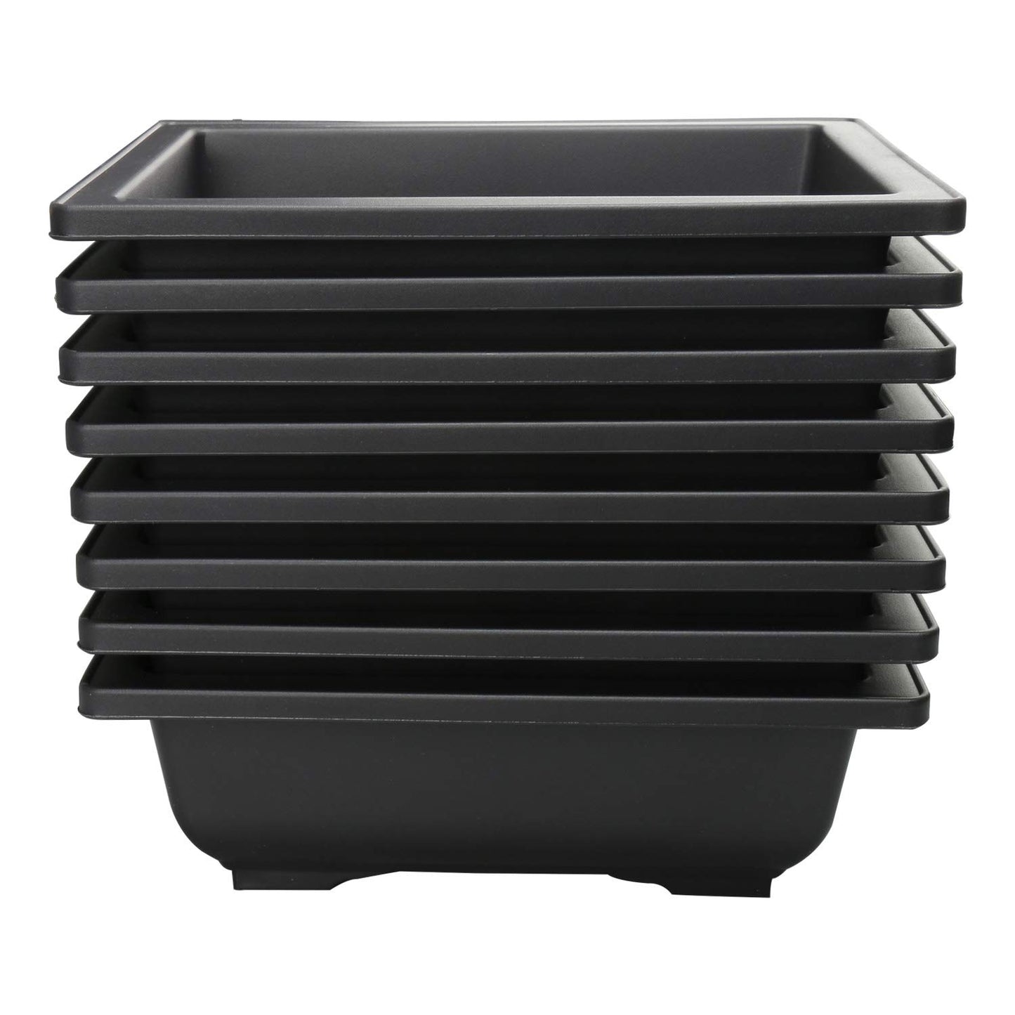 YaeTool 8Pcs 8.9" Large Plastic Bonsai Training Pots Flower Plant Retro Style Square Nursery Pots Retro Style
