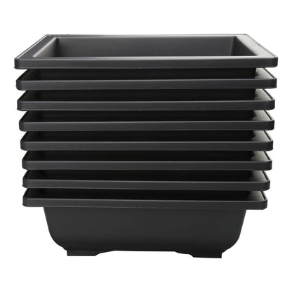 YaeTool 8Pcs 8.9" Large Plastic Bonsai Training Pots Flower Plant Retro Style Square Nursery Pots Retro Style